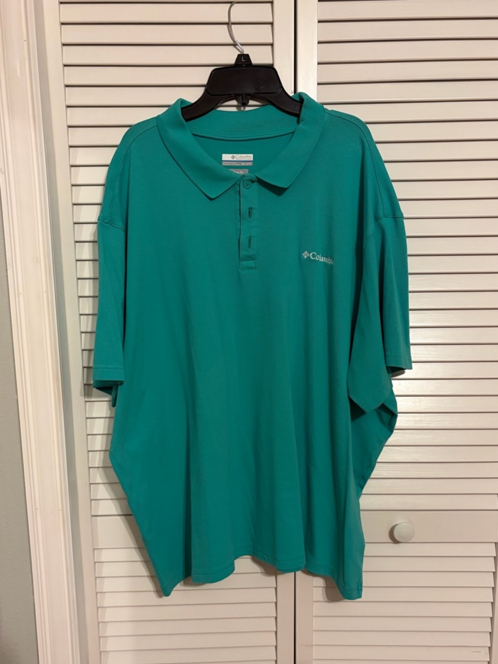 NWOT Columbia Men’s Teal Green Short-Sleeve Polo